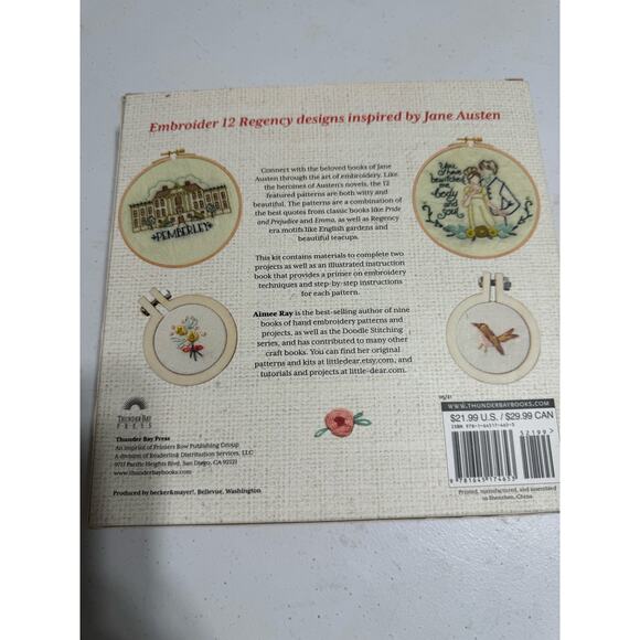 Thunder Bay Books Embroidery Kit Janes Austen - Picture 3 of 3